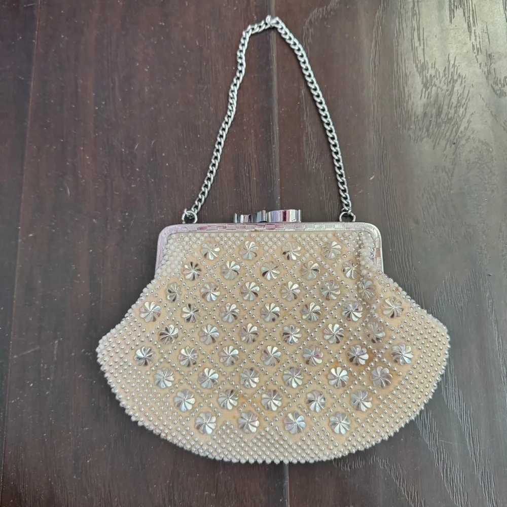 Vintage handmade beaded clutch/mini purse Fairycore glam - Picture 2 of 8